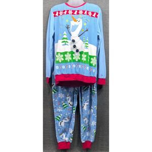 DISNEY Womens Pajama Set - Frozen, Olaf, Soft, Christmas, Elastic Waist, Large